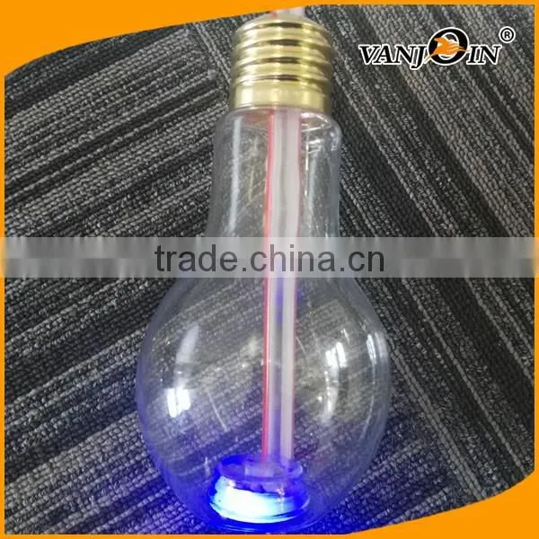 BPA free Wide mouth plastic light bulb bottles 700ml for bubble tea/boba tea
