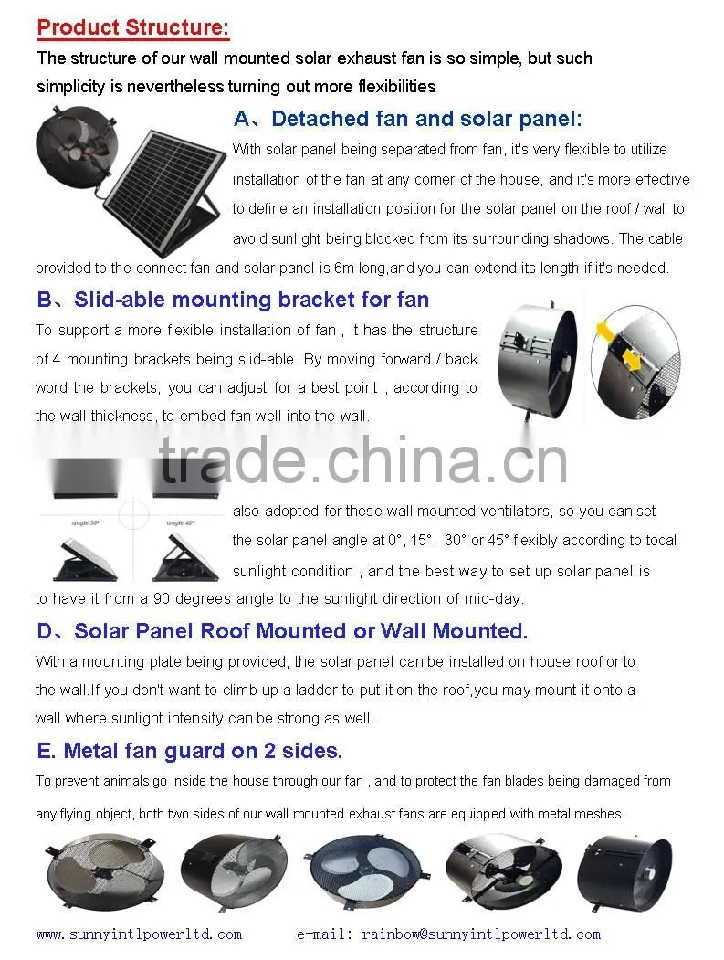 vent goods 40W solar power fan (ventilation) Auto air cooling roof fan DC solar battery system