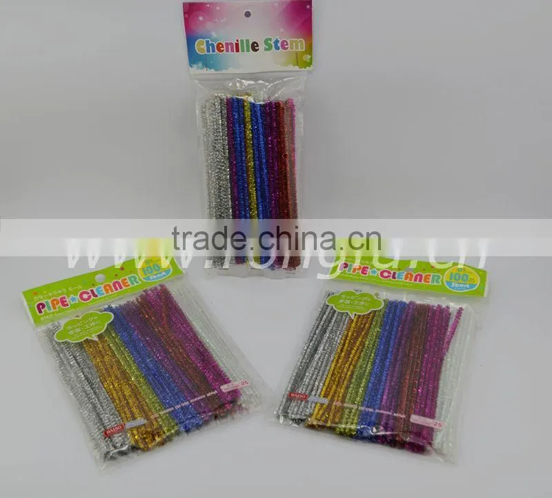 Cheap price golden tinsel craft pipe cleaners
