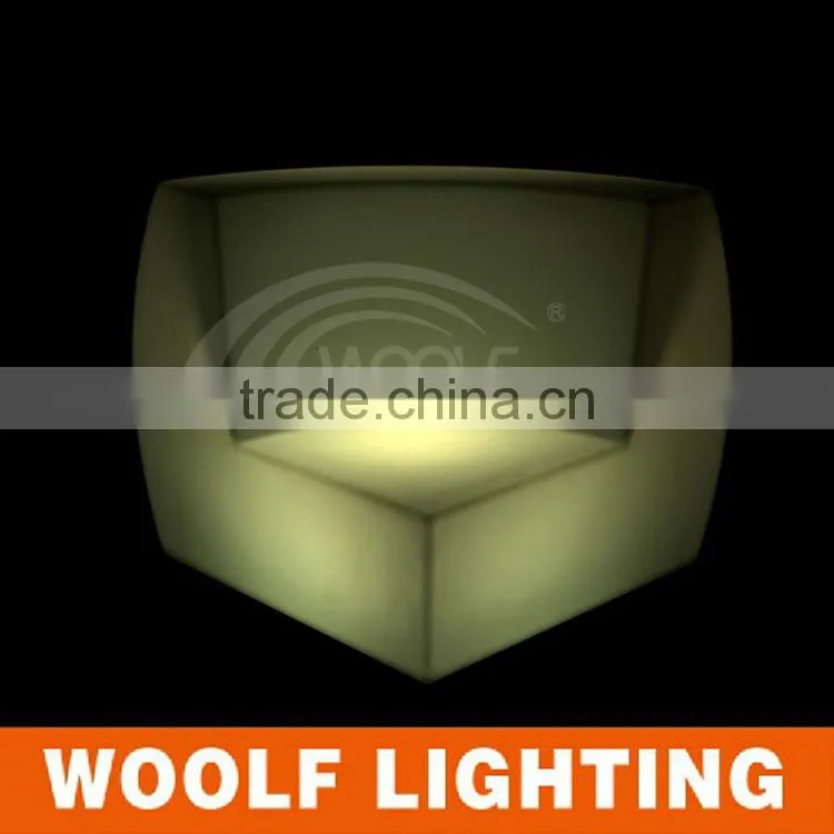 Leisure Nightclub Illuminated Plastic LED Sofa Corner