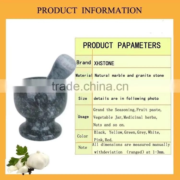 natural stone mortar with pestle for fruit paste garlic crusher kicthenware