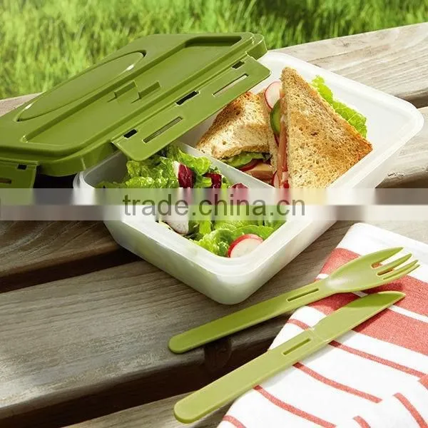 Food grade safe Lunch break box with fork and knife
