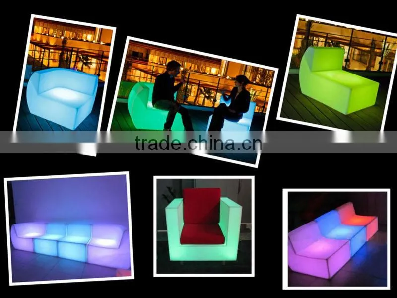 plastic lighted sofa/remote control sofa/rechargeable sofa/led sofa YM-LCH604040