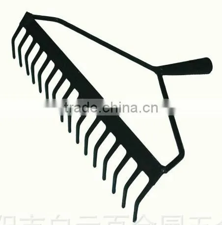 wooden handle steel garden rake