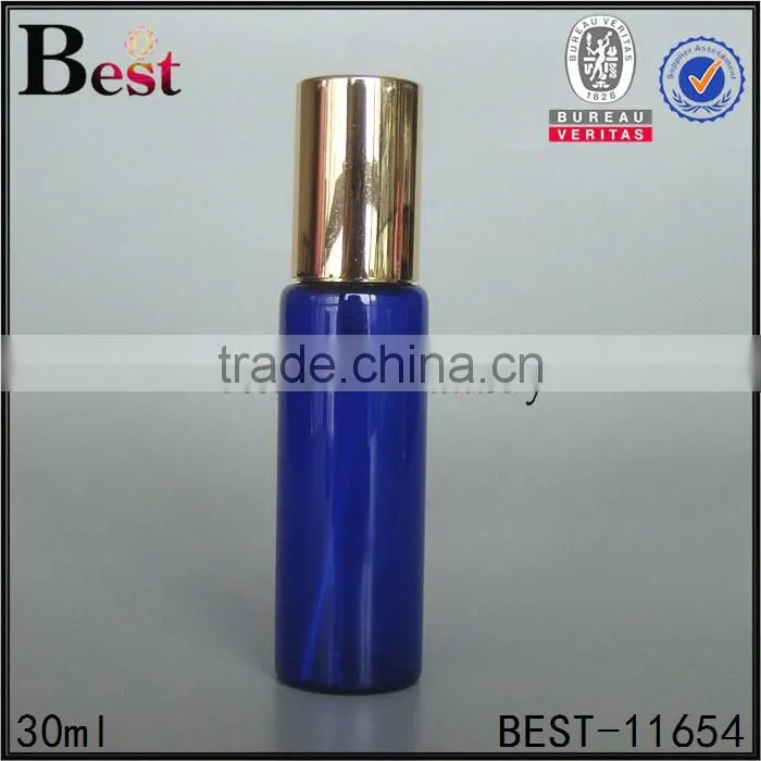 good products 30ml cosmetic perfume spray bottle blue perfume spray bottle aluminum cap refillable perfume spray bottle 30ml