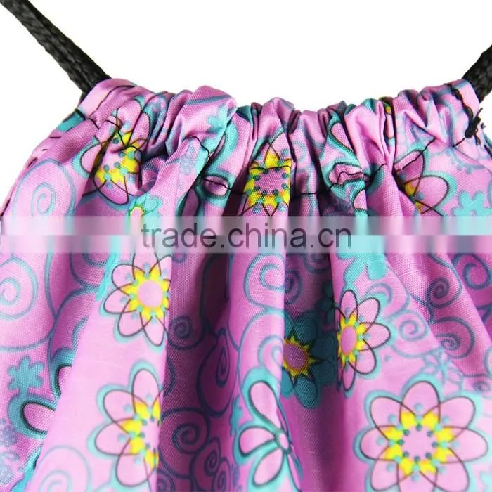 210D Polyester Drawstring Pouch Backpack Travel Bag