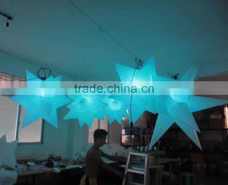 Light color luminous inflatable lights Inflatable lighting LED hanging star decoration for party