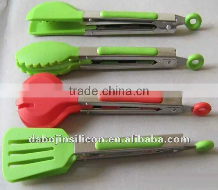 Fry pan handle coated with silicone rubber