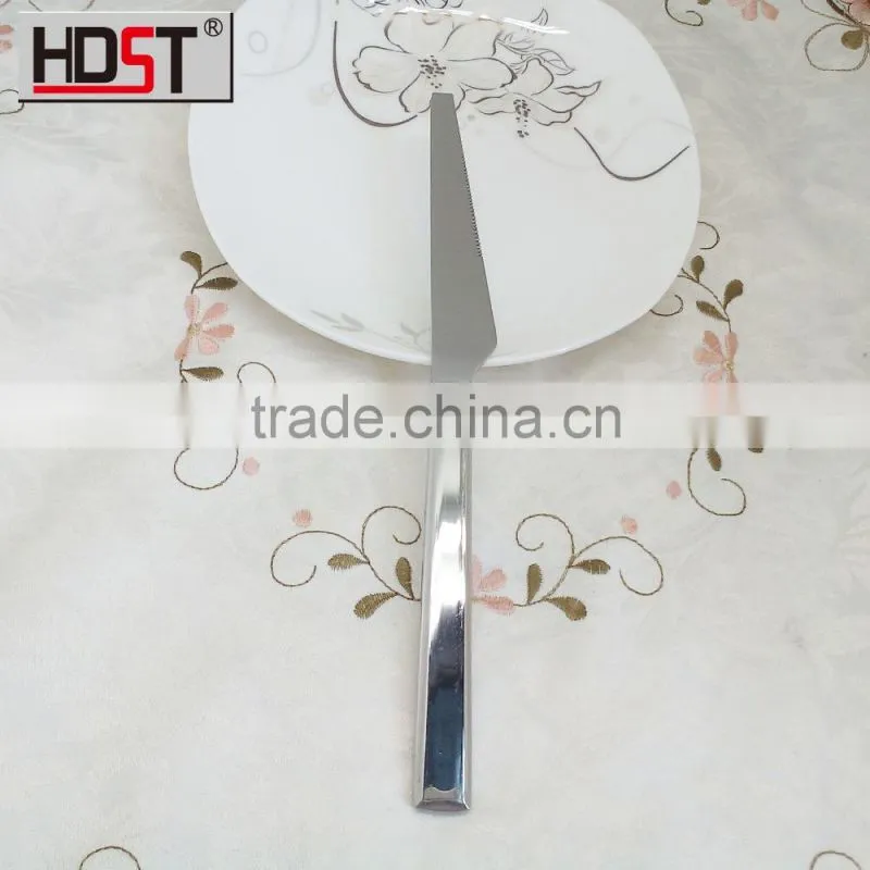 2015 new design high food grade flatware; long handle south American popular stainless steel cutlery service for 24 people;