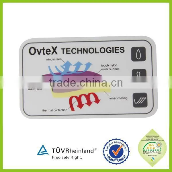 specialized production TPU clothing label cheap