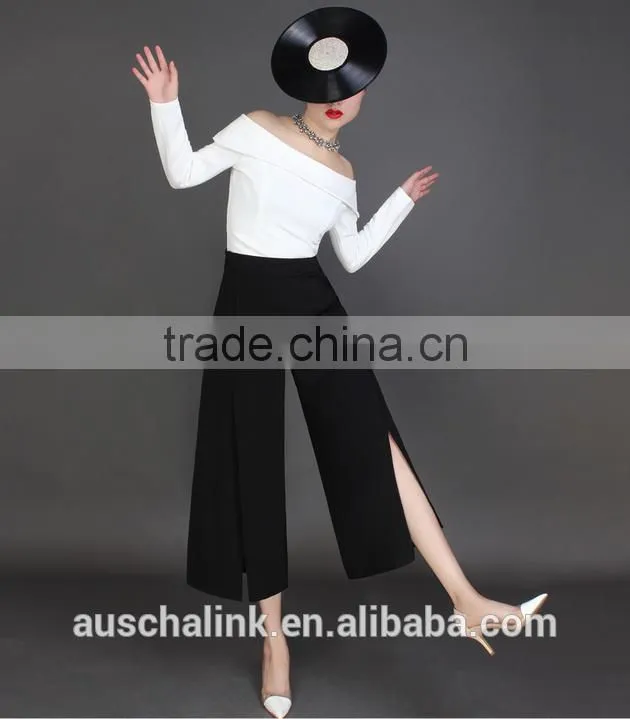 personalized high quality girls casual loose wide leg pants