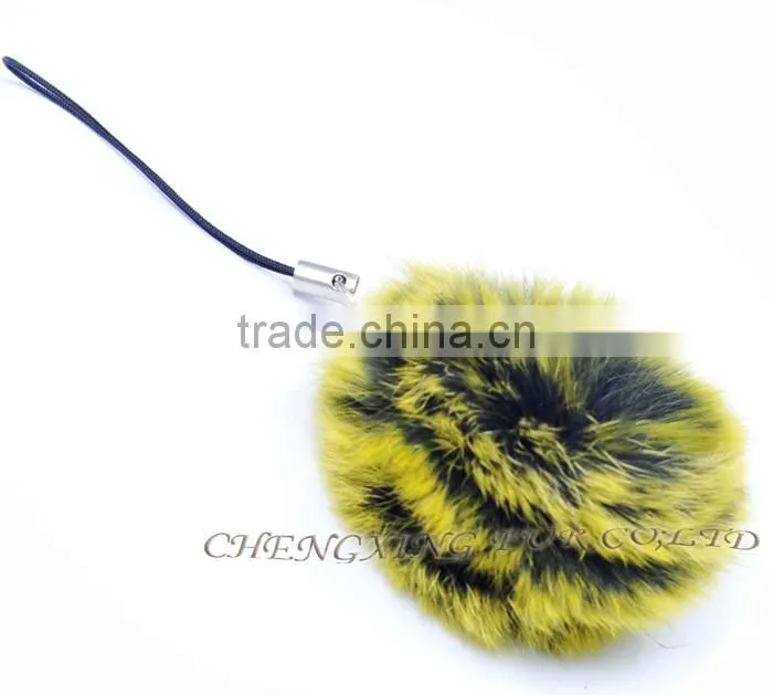 CX-A-54F Rabbit Fur Mobile Phone Strap Promotional Fur Keychain