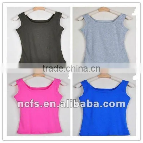 Wholesale woman's seamless plain tank tops