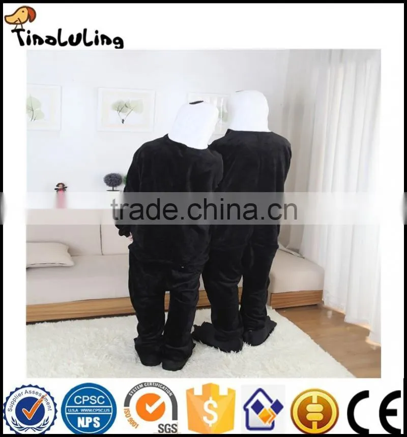 Hot Autumn and winter flannel lovers animal skull cartoon one piece sleepwear thermal lounge