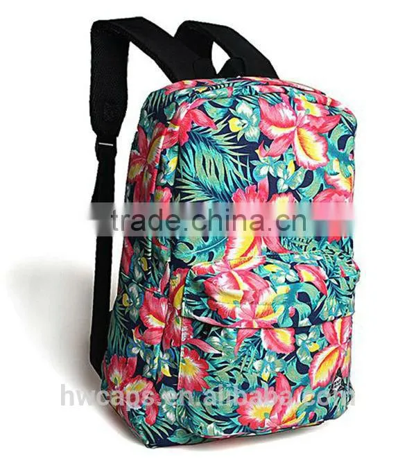 Cotton fabric fashion cheap wholesale backpack for school