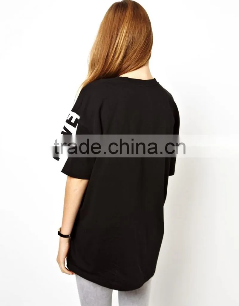 PETITE NY Sleeve Print Oversized Tee