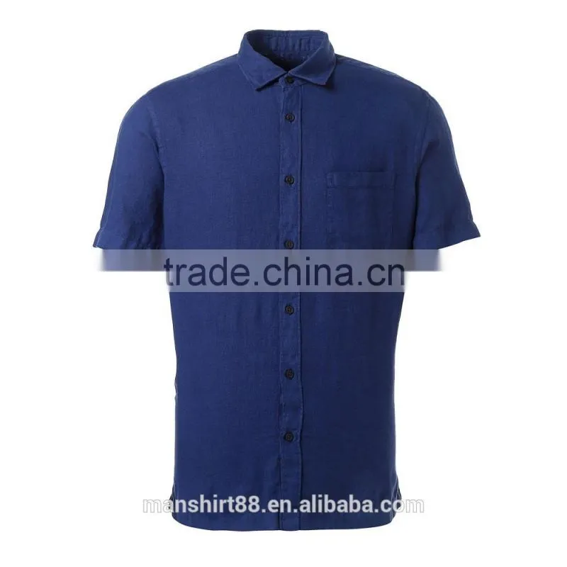 100% cotton Oxford short sleeves simple men shirt