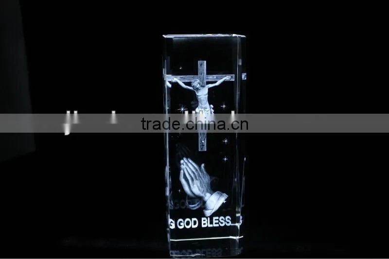 Good k9 crystal 3D laser engraving with religion
