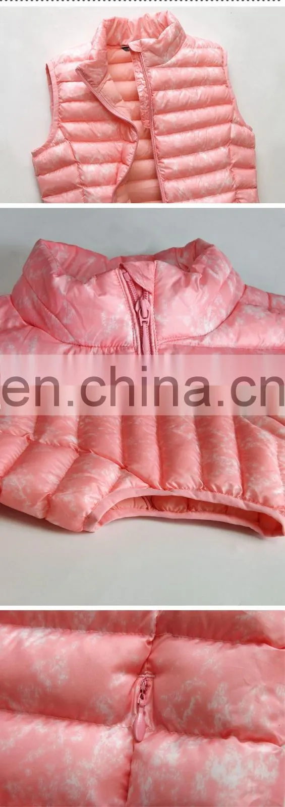 Wholesale Ultralight Women Winter Down Vest with stand collar