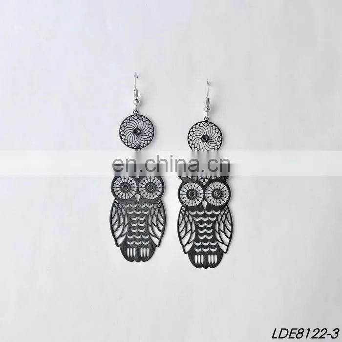 Smackyglam Pierced Earrings filigree earrings metal owl earring