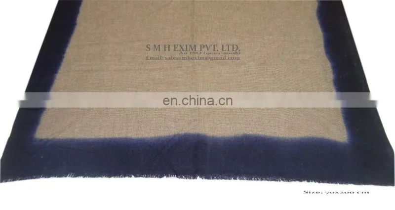 Gauze pashmina wool four side ombre