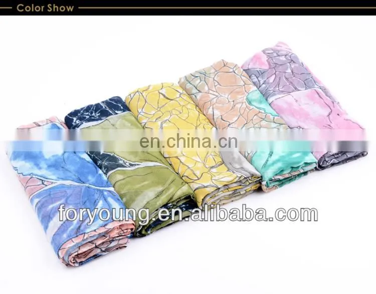 bright block print black and yellow scarf