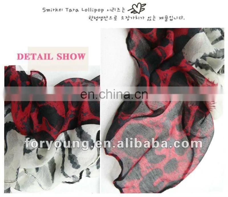 fashion zebra red leopard print scarf
