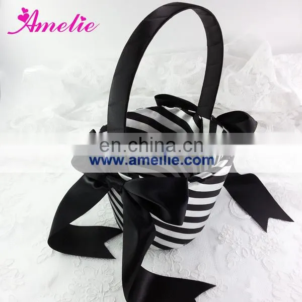 White and Black Stripe Wedding Guest Book