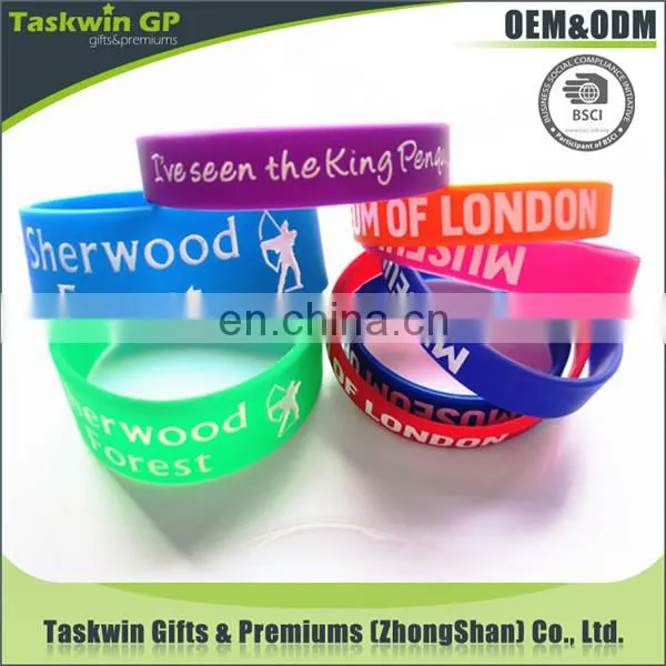 Custom logo and colorful silicone rubber wristband