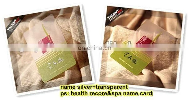 custom high class spot UV transparent plastic business card for promotion