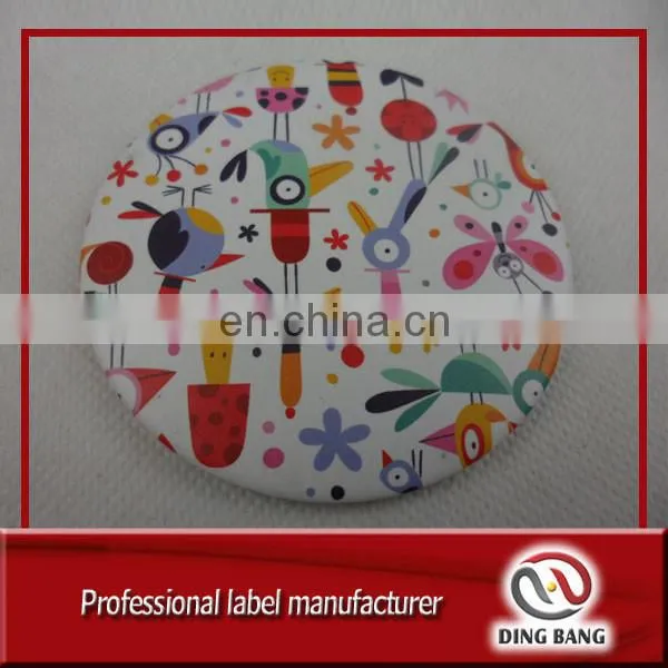 Wholesale Cheap High Quality OEM Logo Printed Custom Valentine'sDay Souvenir Round Makeup Metal Hand Tin Mirror