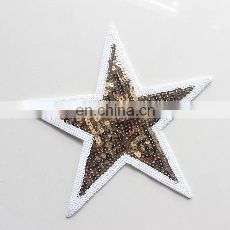 Fashion STAR Patch Sequined Kids Clothes Embroidered Iron On Patches for Clothing