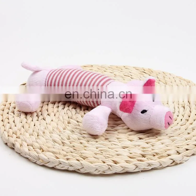 Duck Pig Elephant Pattern Floppy Dog Squeaky Chew Plush Pet Toy