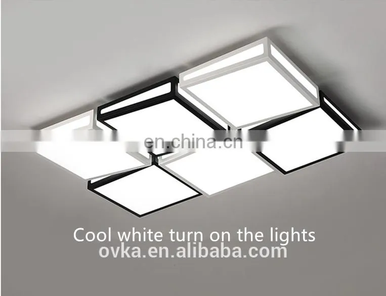 Creative LED ceiling lamp simple square living room lamp