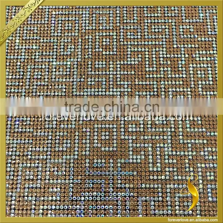 China Iron On Crystal Sheet Rhinestone Mesh Hot Fix FRM-187