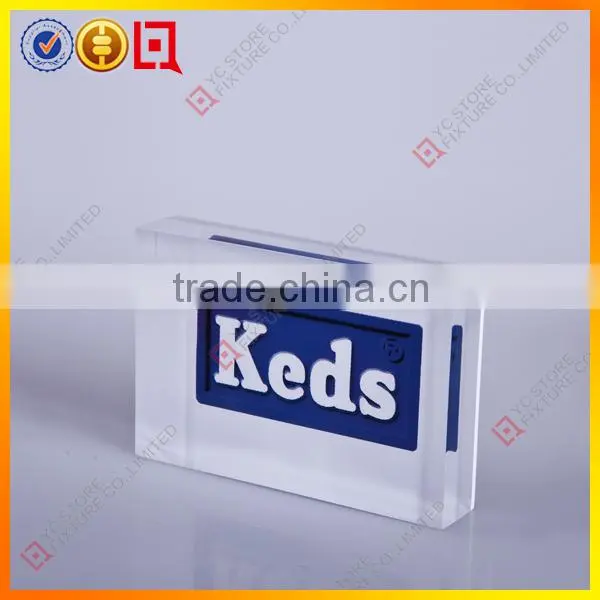 Clear Brand Acrylic Block/Acrylic Sign with Logo Inside