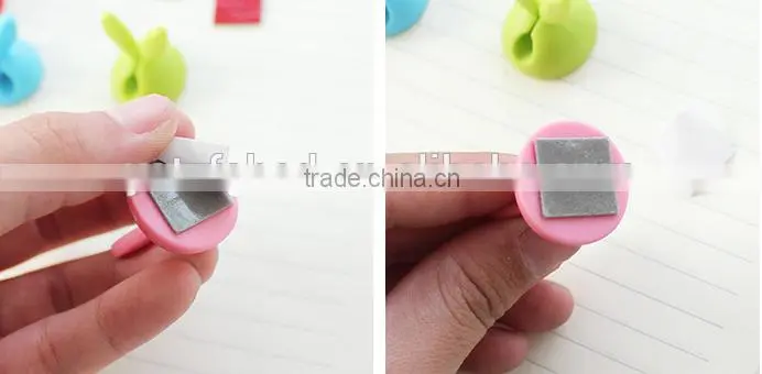 2016 Hot sale Rabbit Ear Silicon Cable Organizer For Office Computer Winder Management Wire Storage Device USB Holder