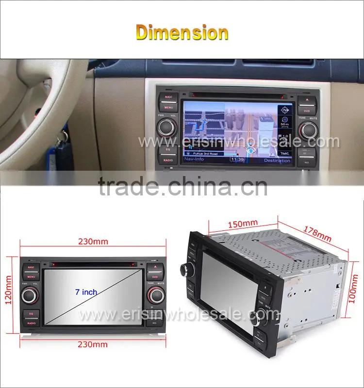 Erisin ES2301F 7" Touch Screen 2 Din Car DVD Player for Transit Mondeo C-Max