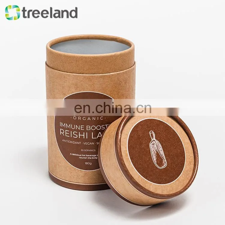 Biodegradable Custom Printed Protein Powder Pure Paper Round Cardboard Paper Tube Packaging Tube Box