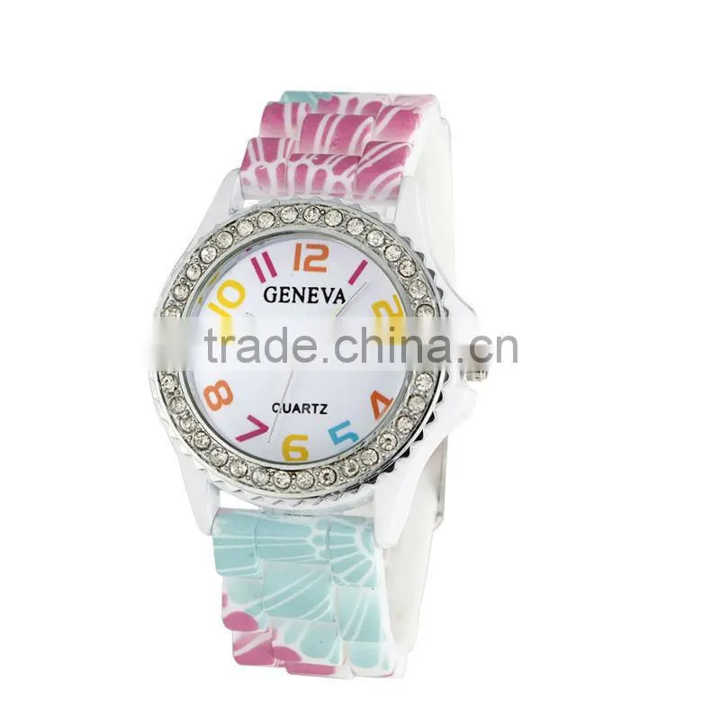 2015 japan movt high grade print flower woman watches
