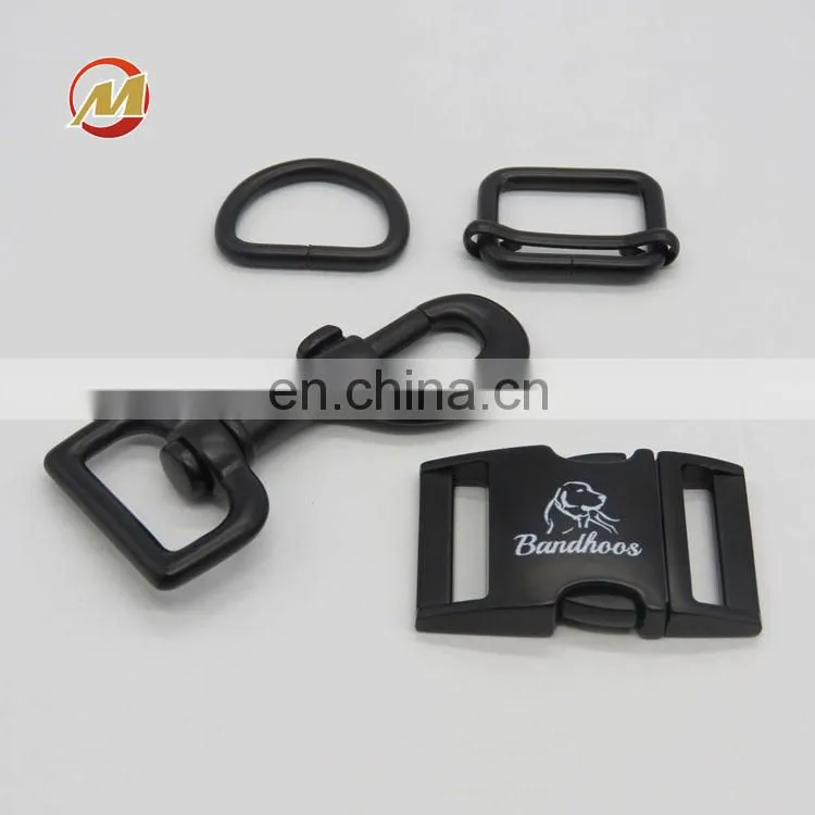 hot sale customized matte black zinc alloy side release buckle for dog collars heavy duty quick release buckle for bags