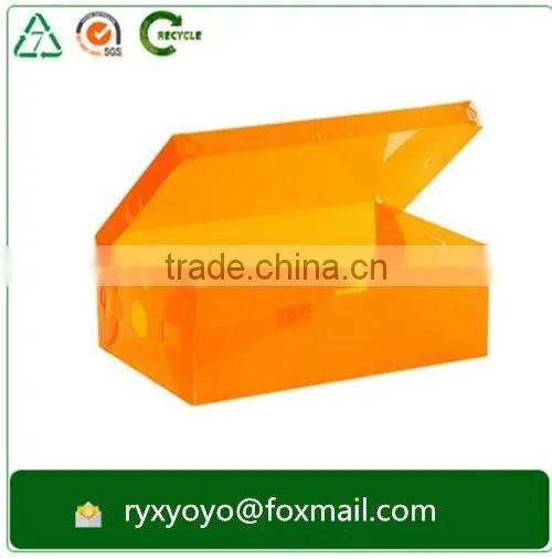colored clear folding pp plastic storage shoe box