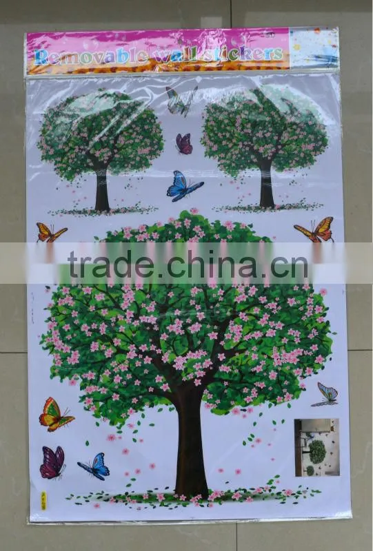 Flower Tree Removable Colorful Butterfly Wall Stickers Wall Decals Art Decal Decor