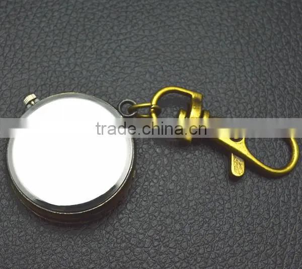 key watch with holder retro bronzed metal suit quartz pocket watch