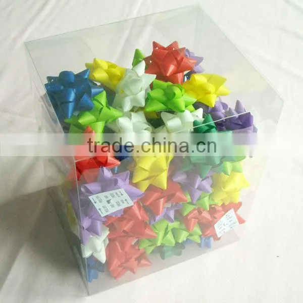 Gift Deluxe Fancy PET Bow For Festive Decoration Package/Matte Metallic ribbon star bow/holiday decortion star bow