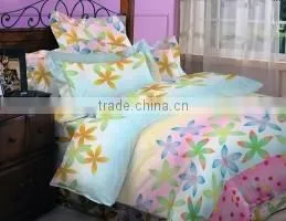 Microfiber Reversible Duvet Quilt Cover Fitted Sheet & Pillowcases Beding Set