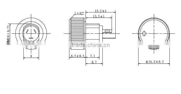 Vishay P16 1w linear trimming 10k knob potentiometer