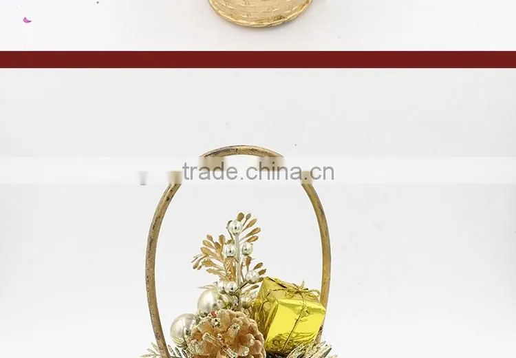 Gold Mini Christmas Tree With XMAS Gift Box And Balls Pendant For Home Decoration