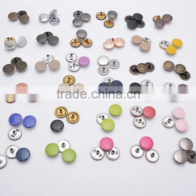 With Logo Paint Brass Spring Clip Two Parts Metal Wholesale Snap Buttons