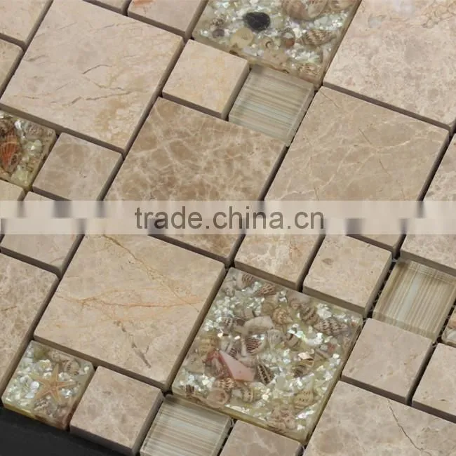 Guangzhou stone metal mix mosaic tile